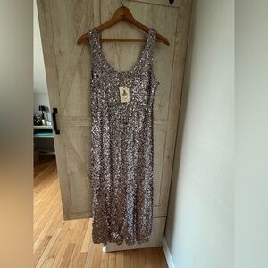 Easel Oversized Sequin Maxi Dress – Size S (Fits M–L) NWT